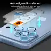Spigen iPhone 18 Pro Max / 18 Pro ile Uyumlu Kamera Lens Koruyucu Cam Kolay Kurulum Glas.tR EZ Fit Optik Pro (2 Adet) Light Blue - AGL12045