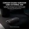 Corsair EX400U Survivor 2 TB USB4 Harici SSD – 4.000 MB/sye kadar, IP55 koruma sınıfı, PC, Mac ve iPad için tak ve çalıştır – Siyah
