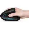 Coverzone Ergonomik Dikey Kablosuz Mouse, 2.4 GHz USB Alıcı ve Bluetooth Bağlantılı, Type-C Şarjlı, 6 Tuşlu, Ayarlanabilir DPI, Windows Mac Linux Uyumlu | 7043 Siyah