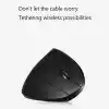 Coverzone Ergonomik Dikey Kablosuz Mouse, 2.4 GHz USB Alıcı ve Bluetooth Bağlantılı, Type-C Şarjlı, 6 Tuşlu, Ayarlanabilir DPI, Windows Mac Linux Uyumlu | 7043 Siyah