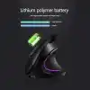 Coverzone Ergonomik Dikey Kablosuz Mouse, 2.4 GHz USB Alıcı ve Bluetooth Bağlantılı, Type-C Şarjlı, 6 Tuşlu, Ayarlanabilir DPI, Windows Mac Linux Uyumlu | 7043 Siyah