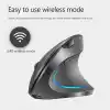 Coverzone Ergonomik Dikey Kablosuz Mouse, 2.4 GHz USB Alıcı ve Bluetooth Bağlantılı, Type-C Şarjlı, 6 Tuşlu, Ayarlanabilir DPI, Windows Mac Linux Uyumlu | 7043 Siyah