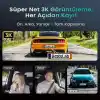 Botslab Ses Kontrolü,4 Kanallı 3,18 inç Dokunmatik Ekran, 2160P + 1080P + 1080P Ön ve Arka İç Döngü Kaydı, 5,8 GHz WiFi, GPS, Gece Görüşü, WDR, Park Modu ile 4K Araç Kamerası 128 Gb Hafıza Kartlı
