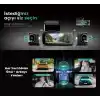 Botslab Ses Kontrolü,4 Kanallı 3,18 inç Dokunmatik Ekran, 2160P + 1080P + 1080P Ön ve Arka İç Döngü Kaydı, 5,8 GHz WiFi, GPS, Gece Görüşü, WDR, Park Modu ile 4K Araç Kamerası 128 Gb Hafıza Kartlı