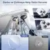 Minesk iPhone 16 Pro-16 Pro Max/17 Pro-17 Pro Max ile Uyumlu Kolay Kurulum Aparatlı Alüminyum Alaşım Çerçeveli ve 9H Sertliğinde Temperli Camlı Lens Koruyucu (Gümüş, Lens Glass)
