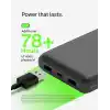 Belkin USB C Taşınabilir Powerbank 20000 mAh, USB Tip C Giriş Çıkış Bağlantı Noktalı 20K Güç Bankası için USB C - A Kablosu Dahil 2 USB A Bağlantı Noktası, Siyah
