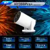 HY300Pro+ Android 14 Projektör, 720P Çözünürlük, 170 ANSI Lümen, Wi-Fi 6, Bluetooth 5.4, 4K Destekli, Otomatik Düzeltme, 30-130 inç Görüntü, Beyaz