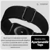 Minesk Apple Watch için Uyumlu Bilek Kalınlığına Göre Ayarlanabilir Yumuşak Kumaşlı ve İnce Görünümlü Dayanıklı Sık Dokuma Kumaş Kordon