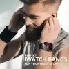 Minesk Apple Watch için Uyumlu Bilek Kalınlığına Göre Ayarlanabilir Yumuşak Kumaşlı ve İnce Görünümlü Dayanıklı Sık Dokuma Kumaş Kordon