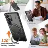 Rongep [Mag-Forge] Samsung Galaxy S26 Ultra için Kılıf 360° Dönebilen Standlı [MagSafe ile Uyumlu] S26 Ultra Koruyucu Güçlü Manyetikli PC+TPU Darbelere Dayanıklı Samsung S26 Ultra Kılıf (Siyah)