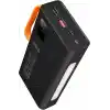 URUCHI 22.5W PD 3.0 Kablolu Powerbank, Gerçek 20.000 mAh Taşınabilir Şarj Cihazı, Dahili Type-C, Lightning ve Micro USB Kablolu, LED Ekranlı, Hızlı Şarj, iPhone 16/15 ve Android Uyumlu, Siyah