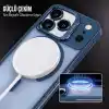 Babilden iPhone 17 Pro Max İçin Kılıf Kamera Korumalı Magsafe İle Uyumlu Kablosuz Şarj Özellikli Mat Şeffaf Renkli Standlı Lens Hediyeli Telefon Kılıfı (Lacivert)