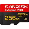 SANDISK yeni versiyon Extreme PRO microSDXC 256 GB, UHS-I kartı + SD adaptörü (250 MB/snye kadar okuma, 170 MB/snye kadar yazma, 5K, 3K, 4K UHD, C10, V30, U3, A2)
