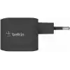 Belkin Çift USB-C Duvar Şarj Cihazı 45W, iPhone 14, 13, 12, Pro, Pro Max, iPad Pro 12.9, 11, MacBook, Galaxy S23, S23+, Ultra, Tab ve daha fazlası için GaN Teknolojili PD 3.0 Hızlı Şarj