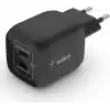 Belkin Çift USB-C Duvar Şarj Cihazı 45W, iPhone 14, 13, 12, Pro, Pro Max, iPad Pro 12.9, 11, MacBook, Galaxy S23, S23+, Ultra, Tab ve daha fazlası için GaN Teknolojili PD 3.0 Hızlı Şarj