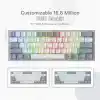Redragon K617-RGB 16,8 Milyon RGB Aydınlatma, Red Switch Fizz%60 Q Türkçe Kablolu Mekanik Oyuncu Klavyesi Beyaz Gri