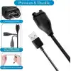 Coverzone Garmin ile Uyumlu USB Şarj Kablosu – Active S, Epix, Fenix, Forerunner, Venu, Vivoactive, Enduro, Instinct, Approach, Swim, Move Luxe Modelleri ile Uyumlu – Hızlı Şarj ve Veri Transferi