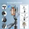 Coverzone Profesyonel Tripod ve Selfie Çubuğu, 360° Yapay Zeka Yüz Takibi, AI Hareketle Komut, 1/4 Vidalı, Canlı Yayın, Vlog, Fotoğraf, Uzaktan Kumandalı,160cm C17