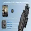 Coverzone Profesyonel Tripod ve Selfie Çubuğu, 360° Yapay Zeka Yüz Takibi, AI Hareketle Komut, 1/4 Vidalı, Canlı Yayın, Vlog, Fotoğraf, Uzaktan Kumandalı,160cm C17