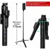 Coverzone Bluetooth Selfie Çubuğu ve Tripod, 360° Dönebilen Telefon Tutucu, Uzaktan Kumandalı, Maksimum 175cm, Katlanabilir Vlog Canlı Yayın Fotoğraf Video Çekim Standı | K28P