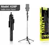 Coverzone Bluetooth Selfie Çubuğu ve Tripod, 360° Dönebilen Telefon Tutucu, Uzaktan Kumandalı, Maksimum 175cm, Katlanabilir Vlog Canlı Yayın Fotoğraf Video Çekim Standı | K28P