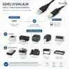PrimeX PX-Y15 1.5 Metre Siyah USB Yazıcı Kablosu, USB-A to USB-B Printer Kablo, Yazıcı Tarayıcı Fotokopi Cihazı Bağlantı Kablosu, PC Laptop USB-B Girişli Yazıcılar ile Uyumlu