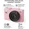 5K Dijital Kamera, Fotoğrafçılığa Yeni Başlayanlar İçin Auto Focus Fotoğraf Makinesi, 3 İnç Katlanabilir IPS Ekran, Çocuklar ve Öğrenciler İçin Hediye Kamera, Hafıza Kartı Hediye (Pembe)