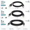 PrimeX PX-Y15 1.5 Metre Siyah USB Yazıcı Kablosu, USB-A to USB-B Printer Kablo, Yazıcı Tarayıcı Fotokopi Cihazı Bağlantı Kablosu, PC Laptop USB-B Girişli Yazıcılar ile Uyumlu