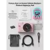 5K Dijital Kamera, Fotoğrafçılığa Yeni Başlayanlar İçin Auto Focus Fotoğraf Makinesi, 3 İnç Katlanabilir IPS Ekran, Çocuklar ve Öğrenciler İçin Hediye Kamera, Hafıza Kartı Hediye (Pembe)