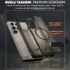 Rongep [Frost-Stand] Samsung Galaxy S25 Ultra için Kılıf Yatay Stantlı Manyetik [MagSafe ile Uyumlu] S25 Ultra Koruyucu Darbeye Dayanıklı Arkası Sert ve Yarı Saydam Samsung S25 Ultra Kılıf (Siyah)
