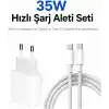 35W Hızlı Şarj Aleti Seti – iPhone 15/16 / 17 Serisi Uyumlu Type-C to Type-C Örgülü Kablo & 35W PD Adaptör + 60W Örgülü Kablo
