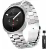 Rongep [Stainless Steell] Samsung Galaxy Watch 9/8 44mm/40mm/Classic 46mm ile Uyumlu Çelik Kordon [Kısaltma Aparatlı] Paslanmaya Dayanıklı Katlanır Tokalı Bakla Model Samsung Watch 9 Kordon