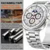 Rongep [Stainless Steell] Samsung Galaxy Watch 9/8 44mm/40mm/Classic 46mm ile Uyumlu Çelik Kordon [Kısaltma Aparatlı] Paslanmaya Dayanıklı Katlanır Tokalı Bakla Model Samsung Watch 9 Kordon