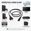 PrimeX PX-TYP18 1.8 Metre Original C7 Euro Teyip Power Kablosu, 2 Pin Sekiz Tip TV Güç Kablosu, PS5 PS4 PS3 Xbox Series LED TV Radyo Teyp DVD TV Box ve C7 Girişli Cihazlar İçin Full Bakır Power Kablo