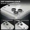 Görüntü Kalitesi Bozmayan Kamera Lens Koruyucu Safir (Sapphire) (Dark Cherry, iPhone 18 Pro Max)