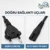 PrimeX PX-TYP18 1.8 Metre Original C7 Euro Teyip Power Kablosu, 2 Pin Sekiz Tip TV Güç Kablosu, PS5 PS4 PS3 Xbox Series LED TV Radyo Teyp DVD TV Box ve C7 Girişli Cihazlar İçin Full Bakır Power Kablo
