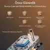 Minesk 45W GaN III Evrensel Seyahat Adaptörü, 200+ Ülke Uyumlu Uluslararası Priz Dönüştürücü (US/UK/EU/AUS) - 3 Type-C & 2 USB-A Port, 2 AC Çıkışı - 10A Çift Sigortalı Hızlı Şarj Cihazı