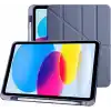 Klasse Apple iPad 10.9 inç 2022 10. Nesil Uyumlu Smart Kılıf, Apple Pencil Kalemlikli, Trifold, Esnek, Mat, Darbeye Tam Dayanıklı Tablet Kılıfı (Lila)