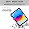 Klasse Apple iPad 10.9 inç 2022 10. Nesil Uyumlu Smart Kılıf, Apple Pencil Kalemlikli, Trifold, Esnek, Mat, Darbeye Tam Dayanıklı Tablet Kılıfı (Lila)