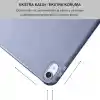 Klasse Apple iPad 10.9 inç 2022 10. Nesil Uyumlu Smart Kılıf, Apple Pencil Kalemlikli, Trifold, Esnek, Mat, Darbeye Tam Dayanıklı Tablet Kılıfı (Lila)