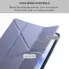 Klasse Apple iPad 10.9 inç 2022 10. Nesil Uyumlu Smart Kılıf, Apple Pencil Kalemlikli, Trifold, Esnek, Mat, Darbeye Tam Dayanıklı Tablet Kılıfı (Lila)