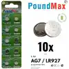 10x AG7, LR57, LR927, 395 1,5V Alkalin Pil Düğme Hücreleri, SR927, SR927W Saat oyuncakları, küçük elektronik cihazlar, saatler, araba anahtarları, uzaktan kumandalar, teraziler için