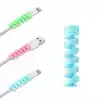 Ergonomik Silikon Spiral Yaylı Şarj Kablosu Koruyucu 4lü Set