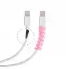 Ergonomik Silikon Spiral Yaylı Şarj Kablosu Koruyucu 4lü Set