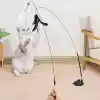 Eğlenceli Vantuzlu Zilli Kedi Olta Oyuncağı 2 Tüy Seti