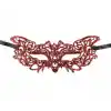 Şık Kırmızı Dantel Masquerade Maskesi 10x23 cm