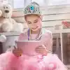 Şık Mavi Kalpli Taşlı Taca 1 Adet