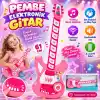 Şık Pembe Elektronik Gitar 61 cm Çocuklar için