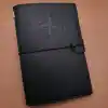 Ergonomik Siyah Deri Pusula Defter 192 Sayfa