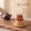 TCX 18 PARÇA BAMBU ÇAY SETİ - 6 ÇAY BARDAĞI - BOROSİLİKAT CAM